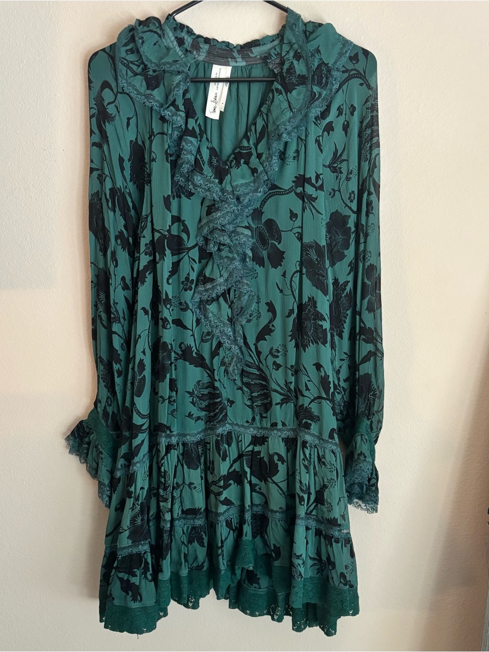 Anthropologie Florence Balducci Ruffle V-Neck Tunic Dress M - Picture 2 of 5